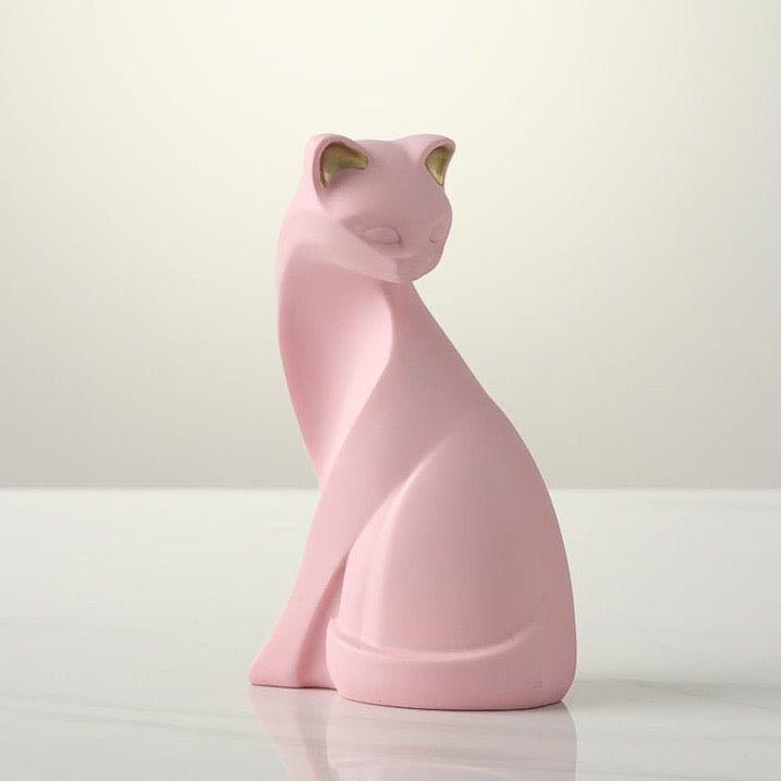 a minimalist nordic pink cat stature for home decor