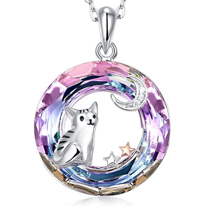 Moom & Stars' crystal cat necklace