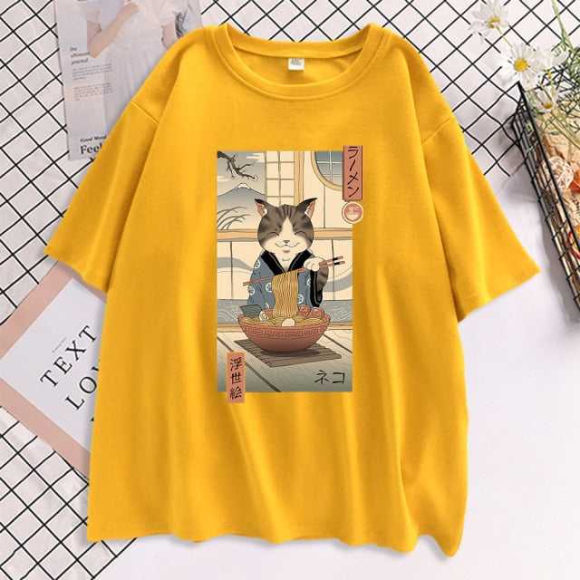 cat shirts for womens in yellow color