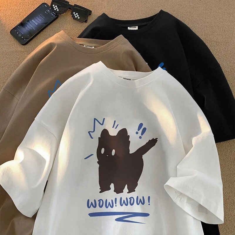 Unique Cat T-Shirts showcasing a startled cat design