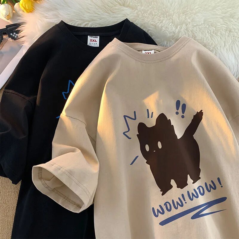 Niche Design Shocked Cat T Shirts