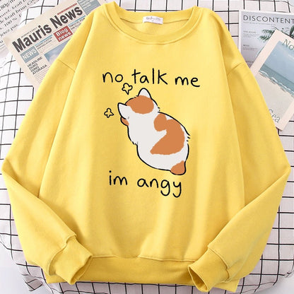 no talk me i m angry yellow color cute cat shirt for cat lover