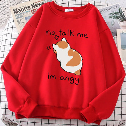 No talk me i m angry cat sweatshirt for female cat mom