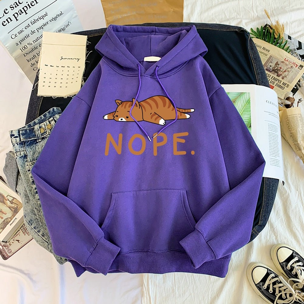 'Nope..' The lazy cat funny cat hoodie