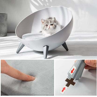 bed made for cats with sleek and modern design in white color