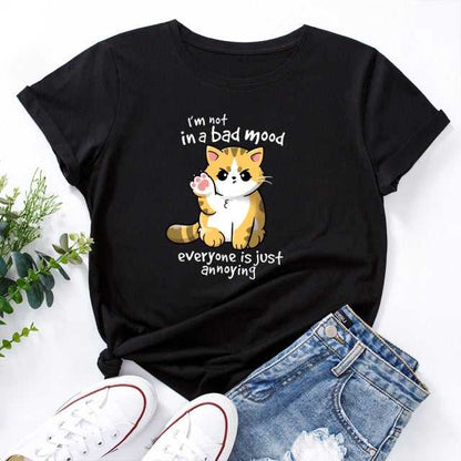 cat t shirts for women in black color