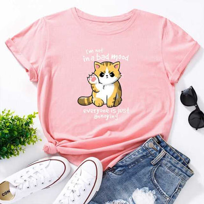 womens cat shirt in dark pink color with cute cat design