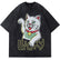 Lucky Cat Print Tassel Cloak T-Shirt