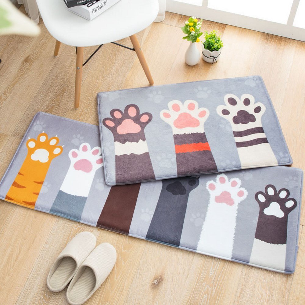 many cat paws printing cat paw rug for home