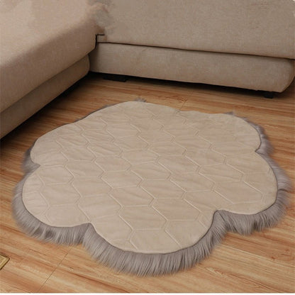 Pet paw design carpet cat rug in fluffy soft plush