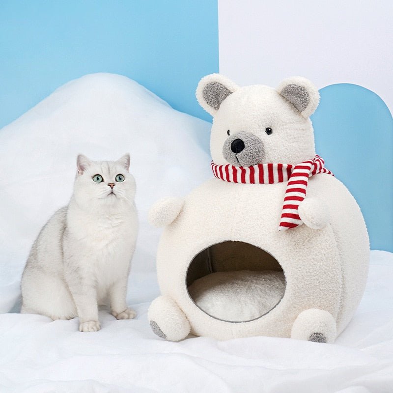 premium quality polar bear luxury cat beds made by wool