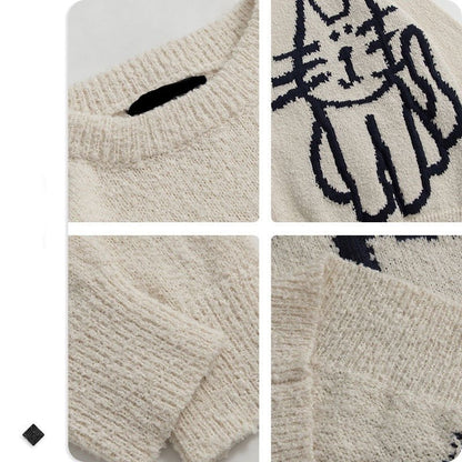 a close up of cozy cute cat sweatshirt