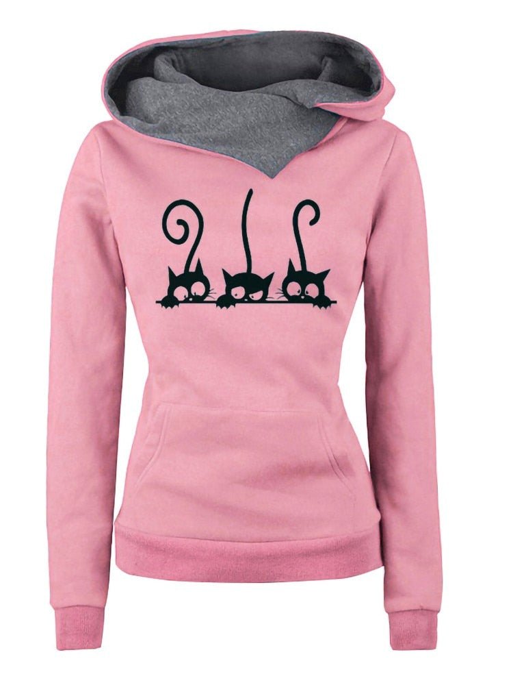 Meowgicians Pullover Female Cat Hoodie for Cat Lover Gray XXXL