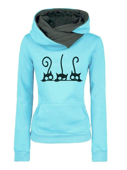 Pullover female cat hoodie for cat lover