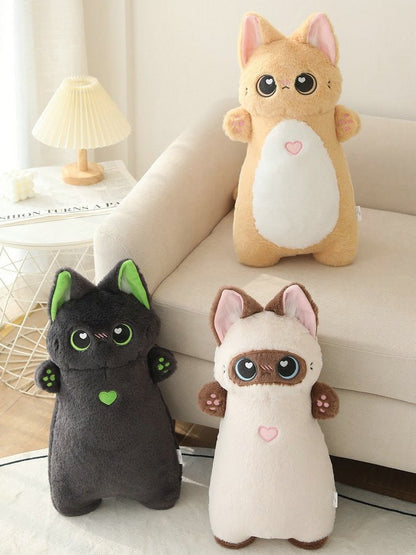 three cute cat plushies as perfect companion of movie and netflix session
