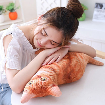 Real looking stuffed cats pillow