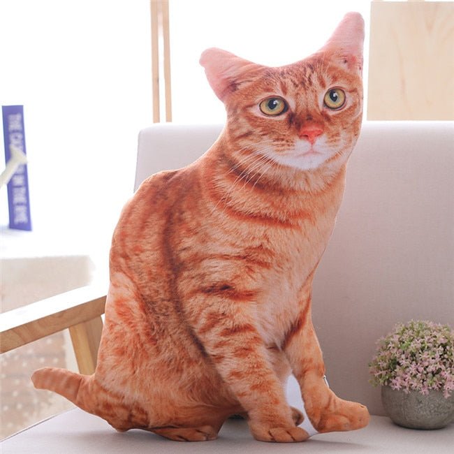 realistic stuffed cat of orange breed