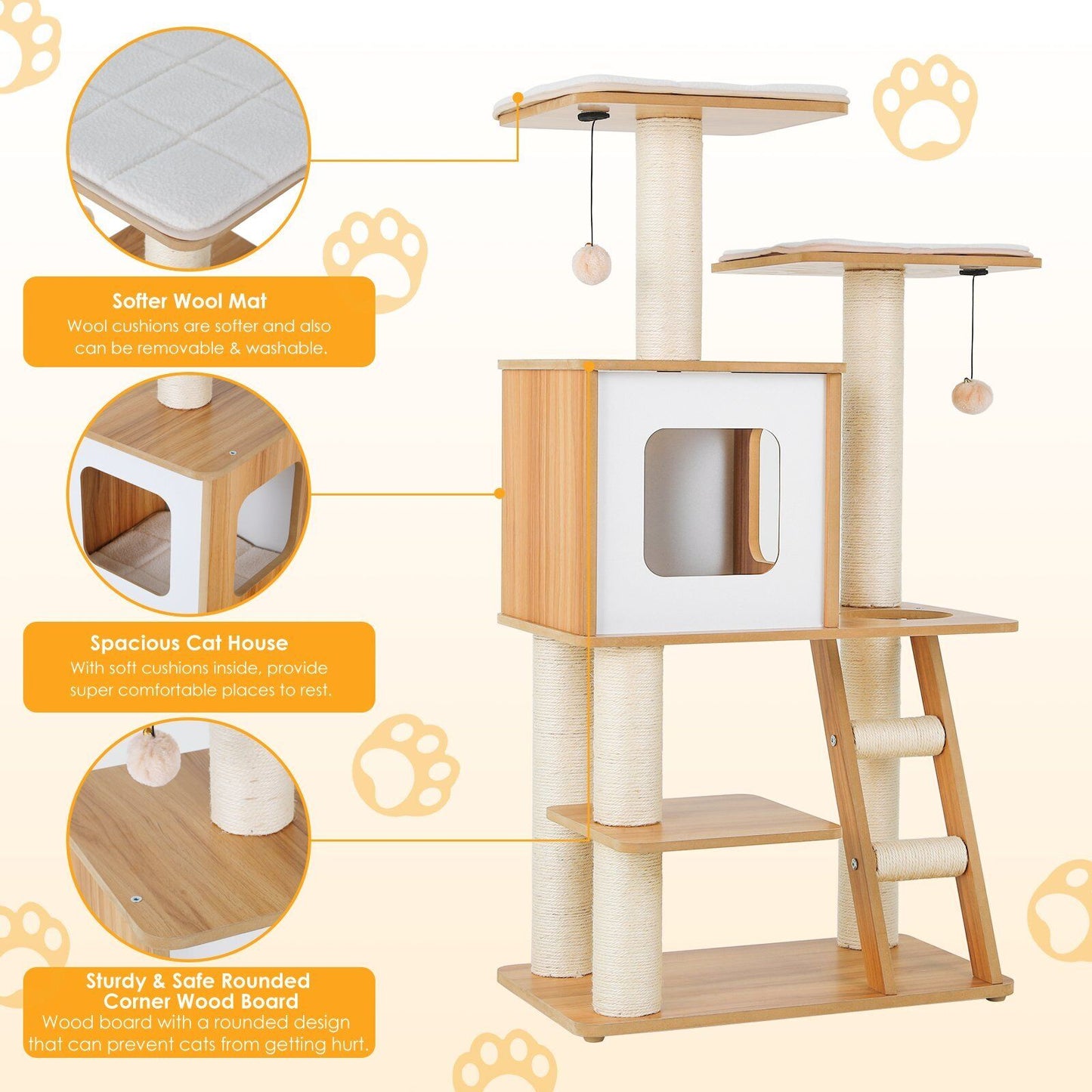 multifunction modern cat tree tower with minimalist design
