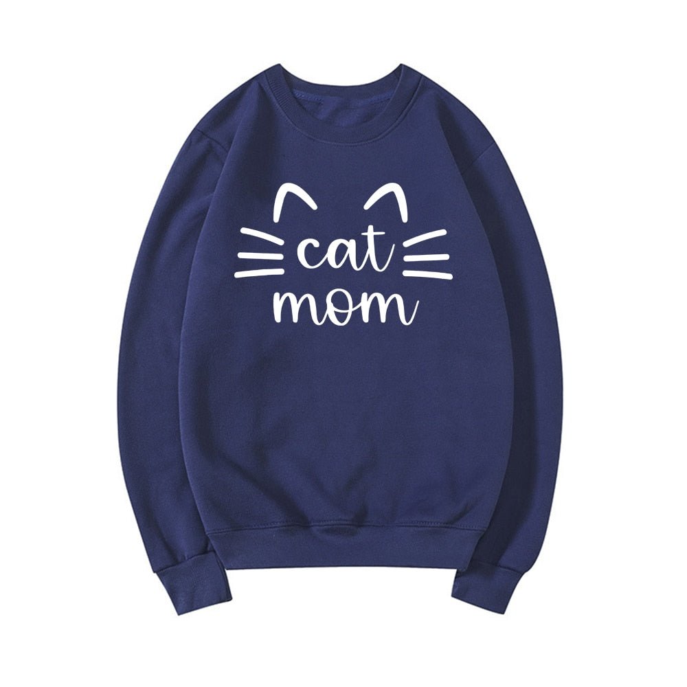 Meowgicians Simply The Cat Mom Sweatshirt Warmth Love Tailored Just for You Navy Blue L