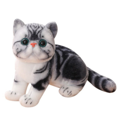 Sitting pose fluffy realistic cat plush