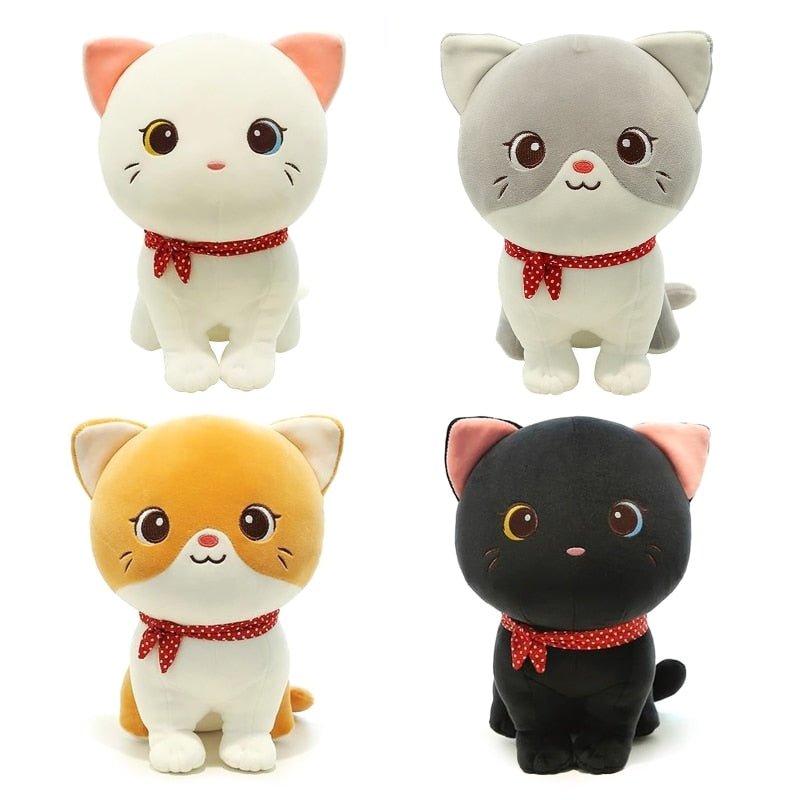 a collection of kawaii cat plushie from different breeds