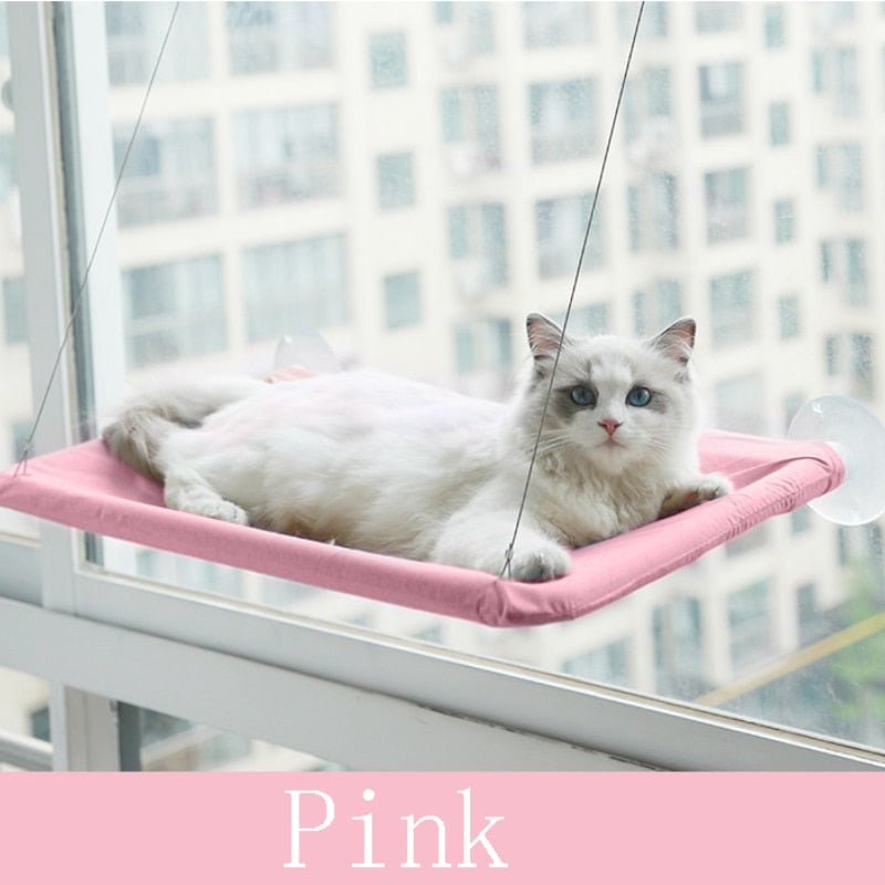 pink color princess style hammock made for kitten and can be attached to windows