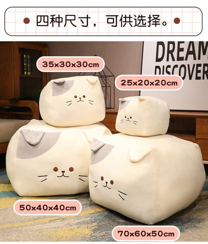 Square shape kawaii cat plushie