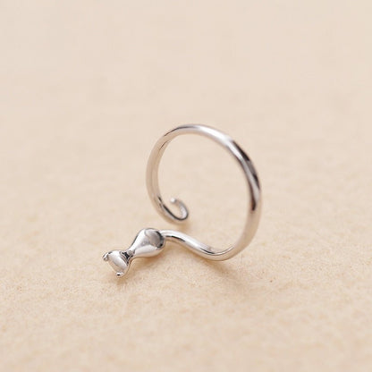 Stainless steel adorable cat ring