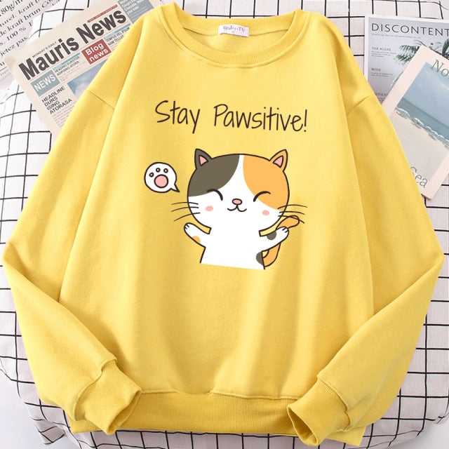 Stay Pawsitive Kawaii Cat Sweater Meowgicians