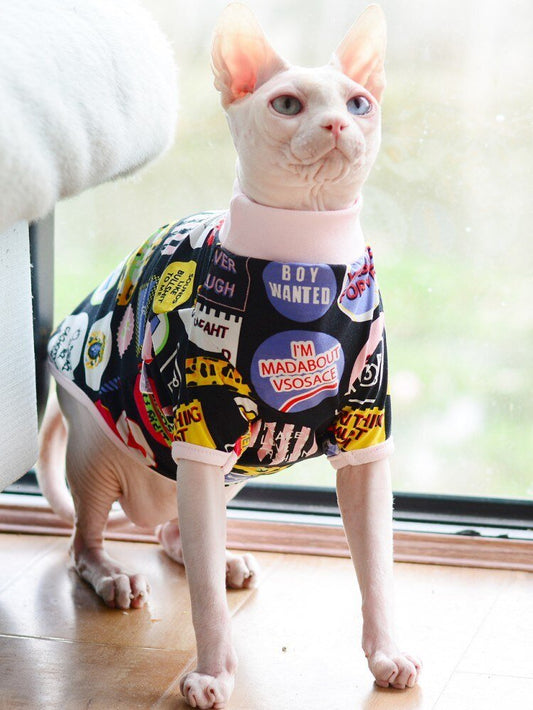 a cute cat clothing for sphynx cat