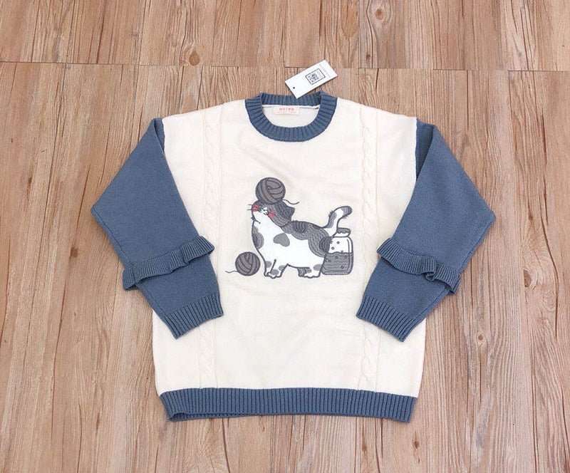 premium cat mom sweatshirt with embroidery cat pattern 