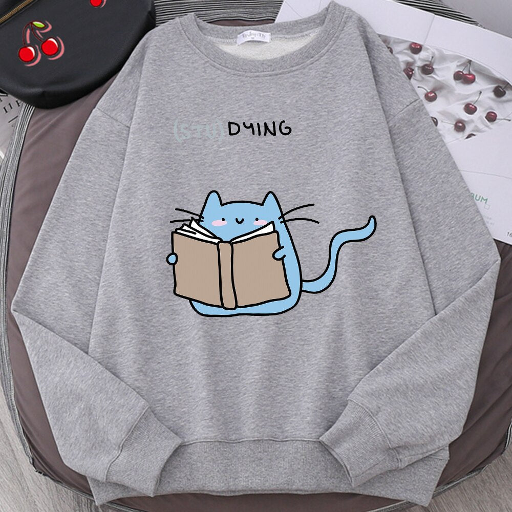 STU DYING Adorable Cat Sweatshirt