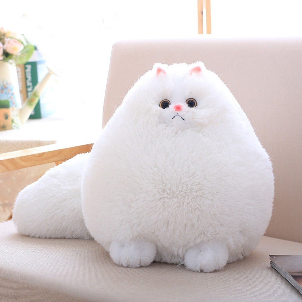 a fluffy white cat plushies for cuddle
