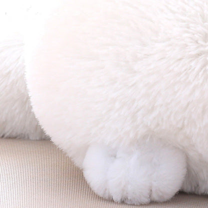 Super fluffy kawaii cute cat plushie in white