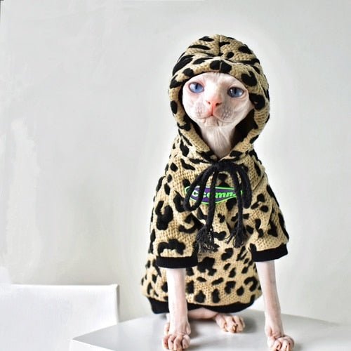a sweaters for cats with leopard print