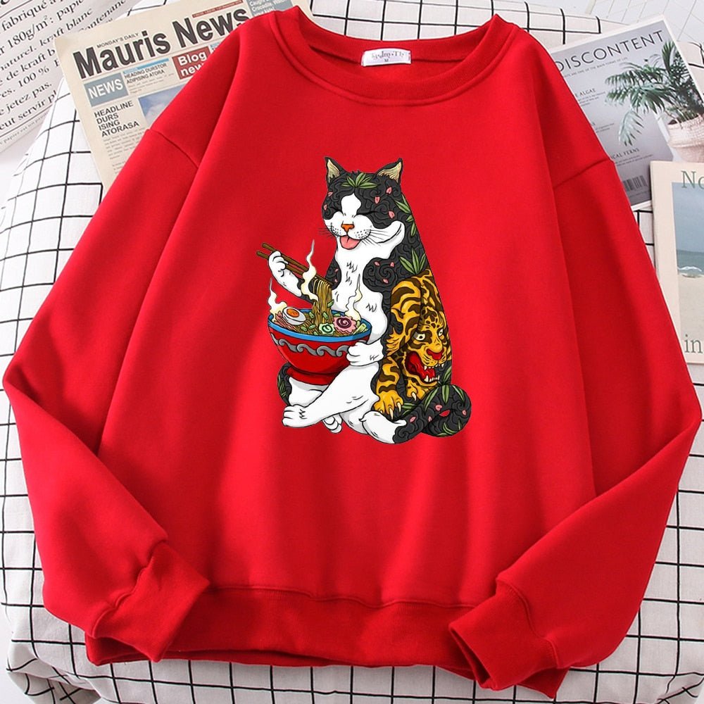 'Tattoo Yakuza Ramen Meow-ster' Cat Sweatshirt