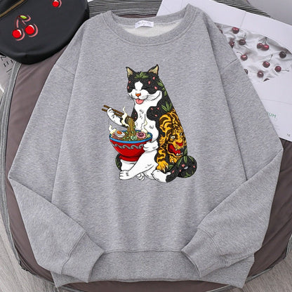 'Tattoo Yakuza Ramen Meow-ster' Cat Sweatshirt