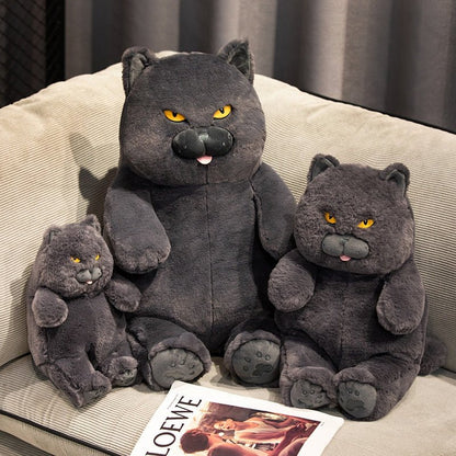 different sizes of gray cat stuffed animal