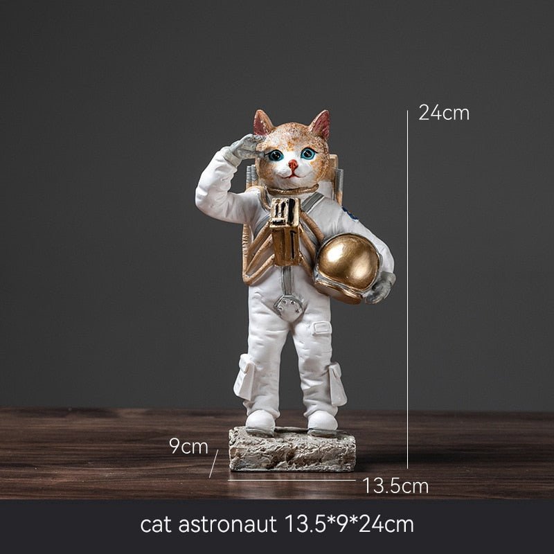 Astronaut Cat Statue of a cat wearing astronaut suit showing respect