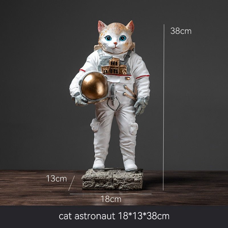 Dreamy Cat Figurine in Astronaut Suit for space and cat lovers