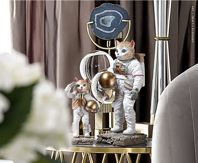a cat figure in astronaut suit for modern and dreamy home decor