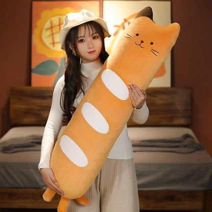 'The baguette cat' funny long cat plush