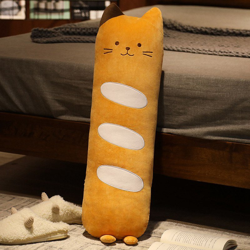 a big cat plushie that looks like a bread for cuddling 
