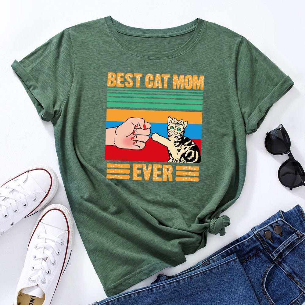 army green cute cat shirts best cat mom ever cat mom t shirt