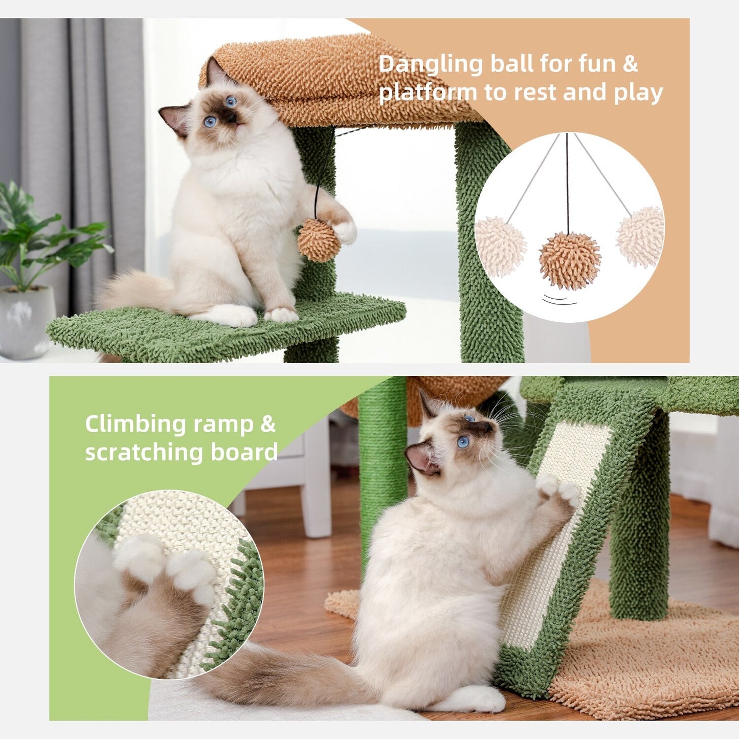 a cat scratching a japanese cat tree