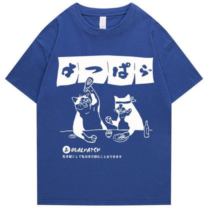 unisex cat lovers t shirt in blue