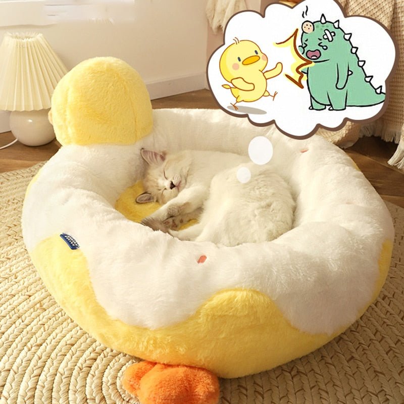the yellow duck cute cat bed that look like a float