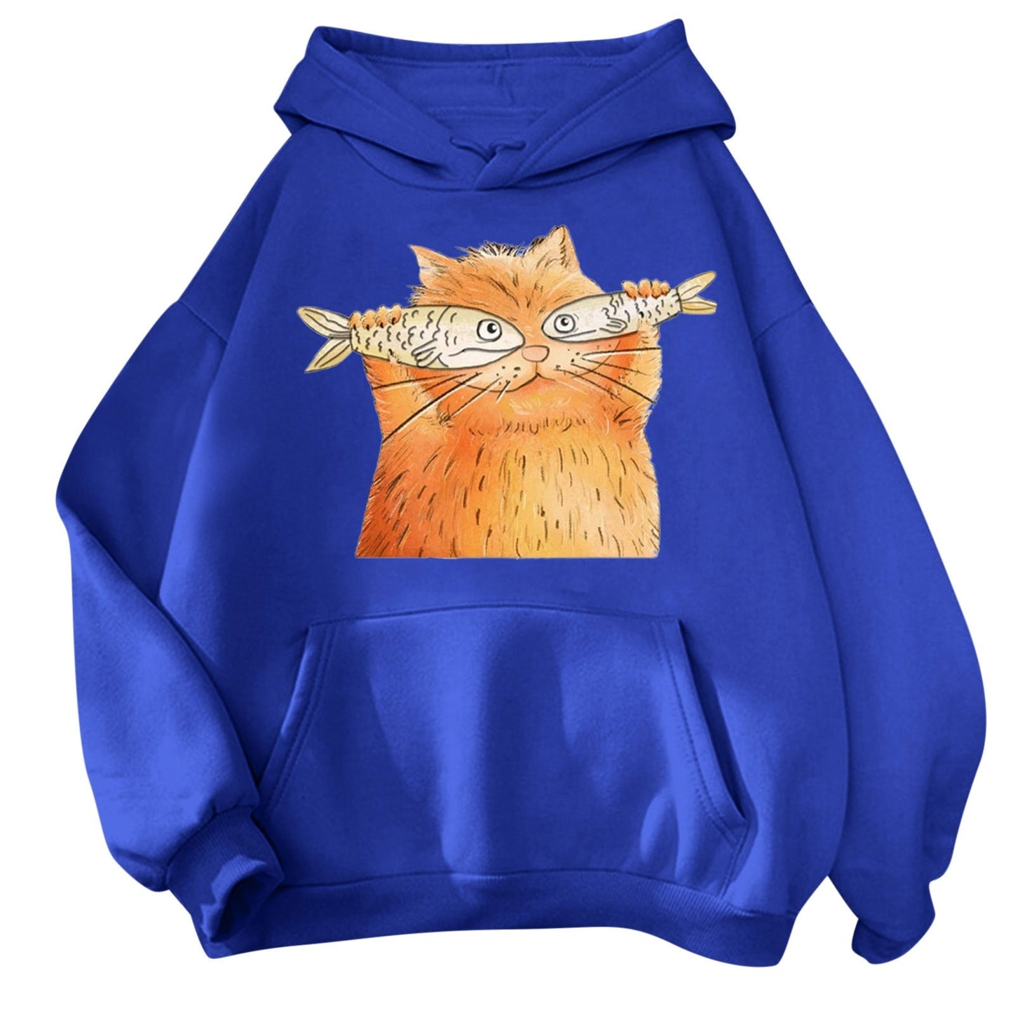 'The fishy cat' kawaii cartoon cat hoodie