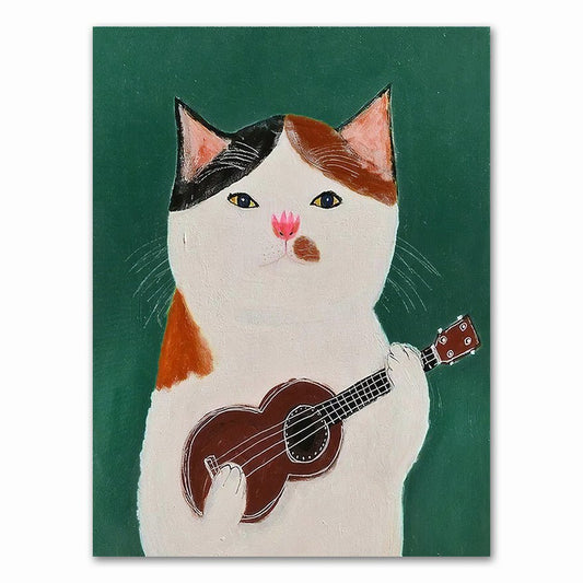guitarist cat paintings on canvas