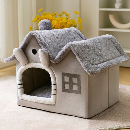 cat bed with the hobbit house design that looks cute and comfortable